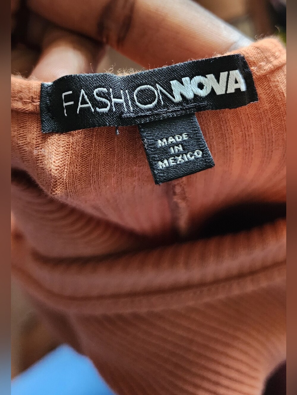 Fashion Nova Ribbed Scoop-Neck Jumpsuit - Rusty Brown - Picture 6 of 6